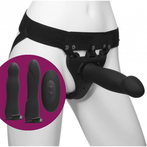 Doc Johnson | Набір Для Страпона З Вібрацією Body Extensions - Be Naughty - Black. Ціна: 12829 грн