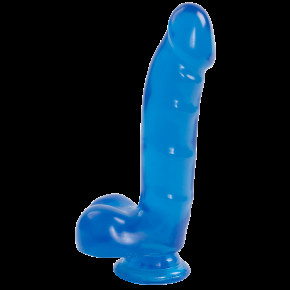 Doc Johnson | Фаллоимитатор Jelly Jewels - Cock and Balls with Suction Cup - Blue. Цена: 959 грн