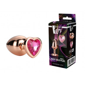 Dream toys | Анальна Пробка З Серцем Gleaming Love Rose Gold Plug Medium. Ціна: 890 грн