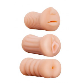 Dream toys | Набор реалистичных мастурбаторов REALSTUFF 3 IN 1 FLESH. Цена: 1 700 грн