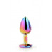 Dream toys | Радужная анальная пробка GLEAMING LOVE MULTICOLOUR PLUG SMALL. Цена 660 грн. Фото: 2