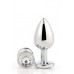 Dream toys | Анальная пробка с камнем GLEAMING LOVE SILVER PLUG SMALL. Цена 490 грн. Фото: 1