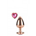 Dream toys | Анальна Пробка З Серцем Gleaming Love Rose Gold Plug Medium. Ціна 890 грн. Фото: 1