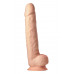 Dream toys | Фаллоимитатор гигантский реалистичный Dreamtoys Real Love на присоске с мошонкой, бежевый. Ціна 4333 грн. Фото: 1