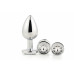Dream toys | Набор анальных пробок Dream Toys GLEAMING LOVE SILVER PLUG SET. Цена 1 316 грн. Фото: 1