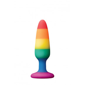 Dream toys | Райдужна анальна пробка COLOURFUL LOVE RAINBOW ANAL PLUG SMALL. Ціна: 990 грн