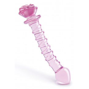 Dream toys | Спиральный фаллоимитатор для точки G из стекла Dream Toys Glaze Glass в форме бутона розы. Ціна: 2039 грн