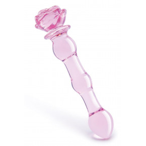 Dream toys | Стеклянный фаллоимитатор Dream Toys Glaze Glass в форме бутона розы с бусинами, розовый. Ціна: 2299 грн
