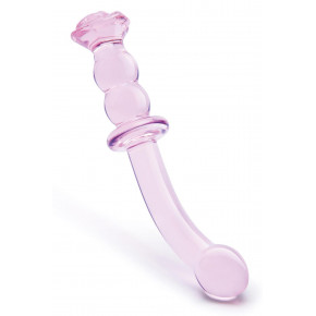 Dream toys | Изогнутый стеклянный розовый фаллоимитатор для точки G Dream Toys Glaze Glass с бутоном. Ціна: 2450 грн