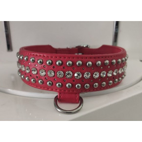 DS Fetish | Нашийник Leather Rivet & Crystal, Red. Ціна: 815 грн