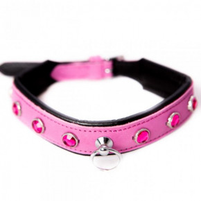 DS Fetish | Нашийник Leather Jewel, Pink. Ціна: 815 грн