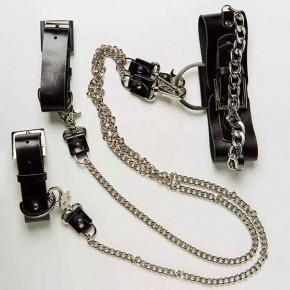 DS Fetish | Набор ошейник+наручники Silver With Chain. Цена: 2 749 грн