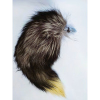  | Анальная пробка S с хвостом DS Fetish Anal plug S fox tail black fox. Цена 1 095 грн