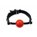 DS Fetish | Кляп DS Fetish с силиконовым красным шариком и кожаным черным ремешком. Ціна 1299 грн. Фото: 1