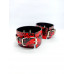 DS Fetish | Система фиксации DS Fetish Ankle and hand cuff black/red. Цена 1 275 грн. Фото: 2