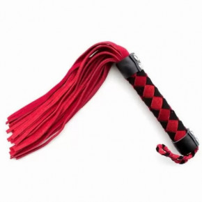 DS Fetish | Флоггер DS Fetish Leather flogger M червоно-чорний ромб 38см. Ціна: 930 грн