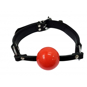 DS Fetish | Кляп DS Fetish с силиконовым красным шариком и кожаным черным ремешком. Цена: 1 299 грн