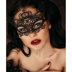 DS Fetish | Маска ажурная, маскарадная с короной, черная. Цена: 275 грн
