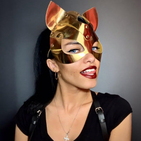 DS Fetish | Маска-кошка из тонкой кожи DS Fetish золотая. Ціна: 1890 грн