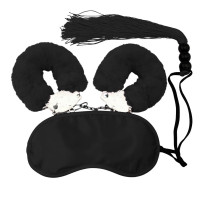 Набор БДСМ DS Fetish маска, наручники, флогер мини, черный