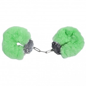 DS Fetish | Наручники DS Fetish Plush handcuffs, металл с мехом, зеленые. Ціна: 595 грн