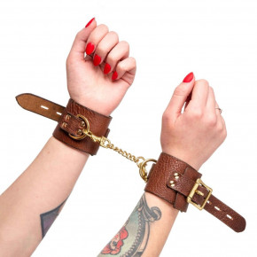 DS Fetish | Наручники коричневые DS Fetish из итальянской кожи (Голландия). Цена: 2 300 грн