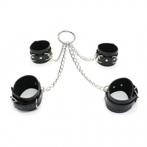 DS Fetish | Ограничители DS Fetish Hogtie restraints with chain black. Цена: 1 300 грн