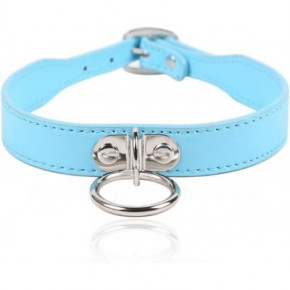 DS Fetish | Ошейник с кольцом DS Fetish Collar, кожзам, голубой. Цена: 395 грн