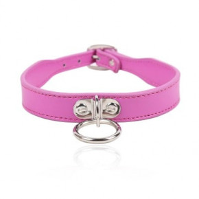 DS Fetish | Ошейник с кольцом DS Fetish Collar, кожзам, розовый. Ціна: 395 грн