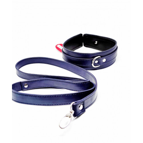 DS Fetish | Ошейник с поводком DS Fetish, экокожа, темно синий. Цена 995 грн DS Fetish | Ошейник с поводком DS Fetish, экокожа, темно синий. Цена 995 грн