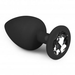 EasyToys | Анальная пробка с кристаллом Easytoys, силиконовая, черная, 10 х 4 см. Ціна: 825 грн