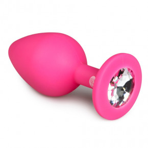 EasyToys | Анальная пробка с кристаллом Easytoys, силиконовая, розовая, 8.5х3.3 см. Ціна: 795 грн