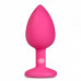 EasyToys | Анальная пробка с кристаллом Easytoys, силиконовая, розовая, 7.5 х 2.8 см.. Ціна 795 грн. Фото: 1