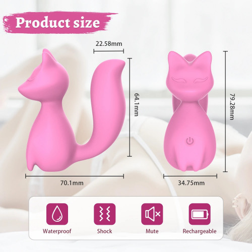 Every Night Toys | Мини-вибратор клиторальный Every Night Toys Doris в форме лисы светло-розовый, 10 режимов вибрации. Ціна 1032 грн. Фото: 7