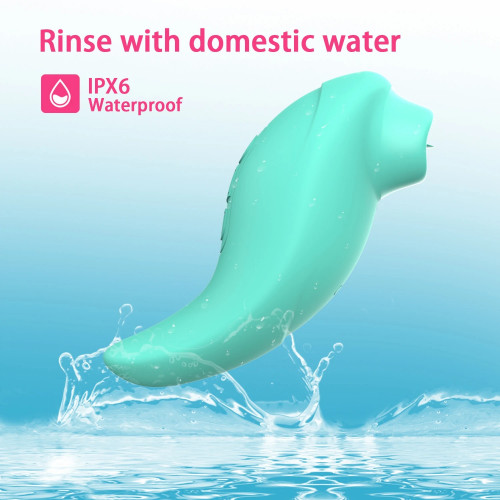 Every Night Toys | Вибратор с клиторальным стимулятором с язычком Every Night Toys Jen, зелёный, 10 режимов вибрации. Цена 1 014 грн. Фото: 4