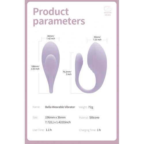 Every Night Toys | Виброяйцо Every Night Toys Isadora с дистанционным управлением, лавандовый, 10 режимов вибрации. Цена 1 272 грн. Фото: 10