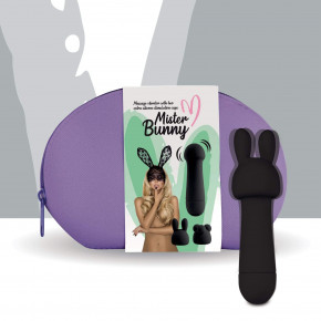 Мінівибратор Feelztoys Mister Bunny Black З Двома Насадками