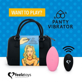 Вібратор В Трусики Feelztoys Panty Vibrator Pink З Пультом Ду, 6 Режимів Роботи, Сумочкачехол