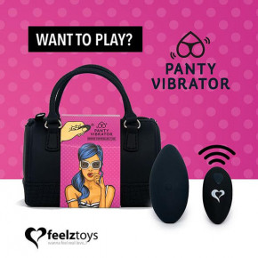 Вібратор В Трусики Feelztoys Panty Vibrator Black З Пультом Ду, 6 Режимів Роботи, Сумочкачехол