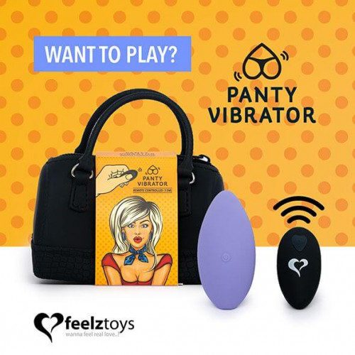 FeelzToys | Вібратор в трусики Feelztoys Panty Vibrator Purple з пультом дк, 6 режимів роботи, сумочка-чехол. Ціна 1649 грн