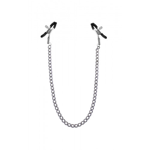 Feral Feelings | Зажимы для сосков с цепочкой Feral Feelings - Nipple clamps Classic, серебро/черный. Цена: 699 грн Feral Feelings | Зажимы для сосков с цепочкой Feral Feelings - Nipple clamps Classic, серебро/черный. Цена: 699 грн