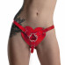 Feral Feelings | Трусики Сердце для страпона из натуральной кожи Feral Feelings - Hearts Strap-on Belt Red. Ціна 866 грн. Фото: 1