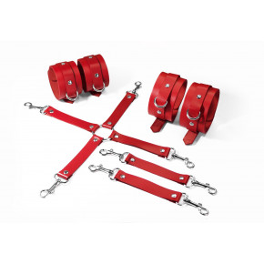 Feral Feelings | Набор Feral Feelings BDSM Kit 3 Red, наручники, поножи, коннектор. Цена: 2 199 грн