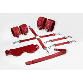Feral Feelings | Набор Feral Feelings BDSM Kit 5 Red, наручники, поножи, коннектор, маска, паддл. Цена: 2 362 грн