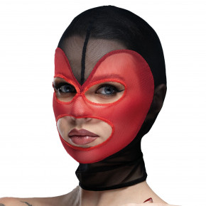 Feral Feelings | Маска сердце сетка с открытым ртом и глазами Feral Feelings - Hearts Mask Black/Red. Цена: 679 грн
