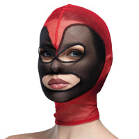Feral Feelings | Маска сердце сетка с открытым ртом и глазами Feral Feelings - Hearts Mask Red/Black. Цена 679 грн