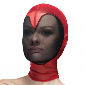Feral Feelings | Маска сердце сетка с полностью закрытым лицом  Feral Feelings - Hearts Mask Red/Black. Цена: 679 грн