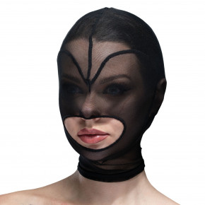 Feral Feelings | Маска сердце сетка с открытым ртом Feral Feelings - Hearts Mask Black/Black. Цена: 679 грн