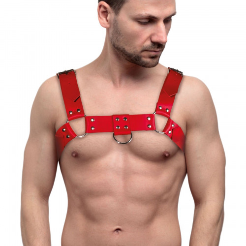 Feral Feelings | Мужская портупея на грудь из натуральной кожи Feral Feelings - Bulldog Harness Red. Цена 1 138 грн Feral Feelings | Мужская портупея на грудь из натуральной кожи Feral Feelings - Bulldog Harness Red. Цена 1 138 грн