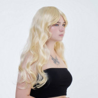 Парик длинный вьющийся с челкой Fetish Hair светлый блонд, 60 см